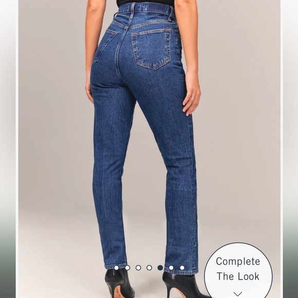 Abercrombie & Fitch Curve Love Ultra HighRise 90s Slim Straight Jean 34/18 35/20 - Picture 12 of 15